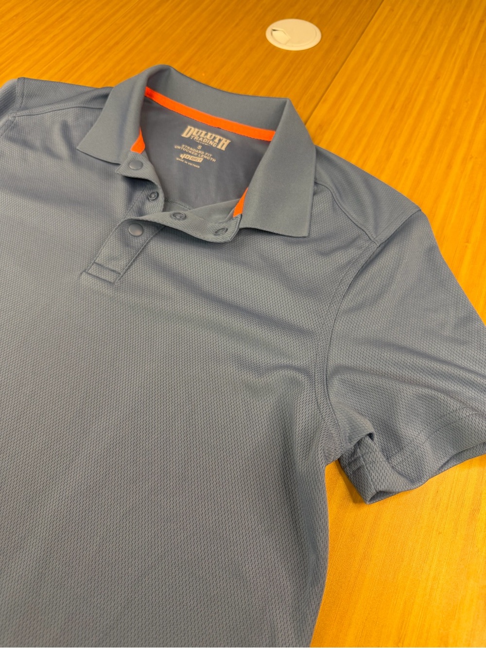 Duluth Trading Co Polo Shirt Mens Small Blue 40 Grit Mesh Untucked Length